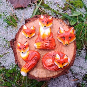 Cabochon renard, cabochon animal, tête de renard, totem, pâte polymère, perles, décoration, animaux de la forêt, fait main, matériau pour bijoux