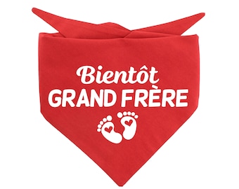 Bientôt Grand Frère hondenbandana, babyaankondiging hondbandana, hondenbandana, outfit voor honden, zwangerschapsaankondiging hondbandana