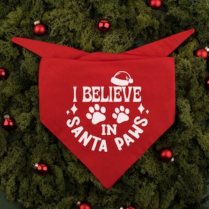 I Believe in Santa Paws hondenbandana - kerstoutfit