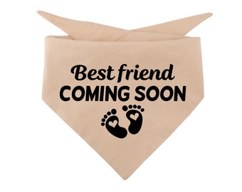 Beste vriend binnenkort hond bandana, baby aankondiging hond bandana, hond bandana, outfit voor honden, zwangerschap aankondiging hond bandana