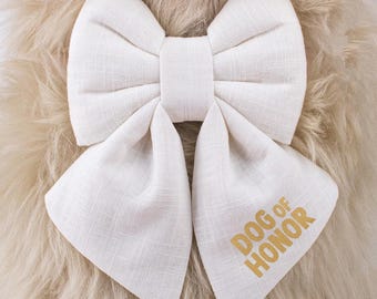 Dog of Honor linnen matroos vlinderstrik - hondenoutfit bruiloft