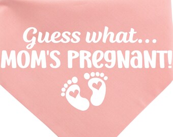 „Guess What? Mom's Pregnant“ Hundehalstuch – Baby-Ankündigung Für Hunde (Flanell)