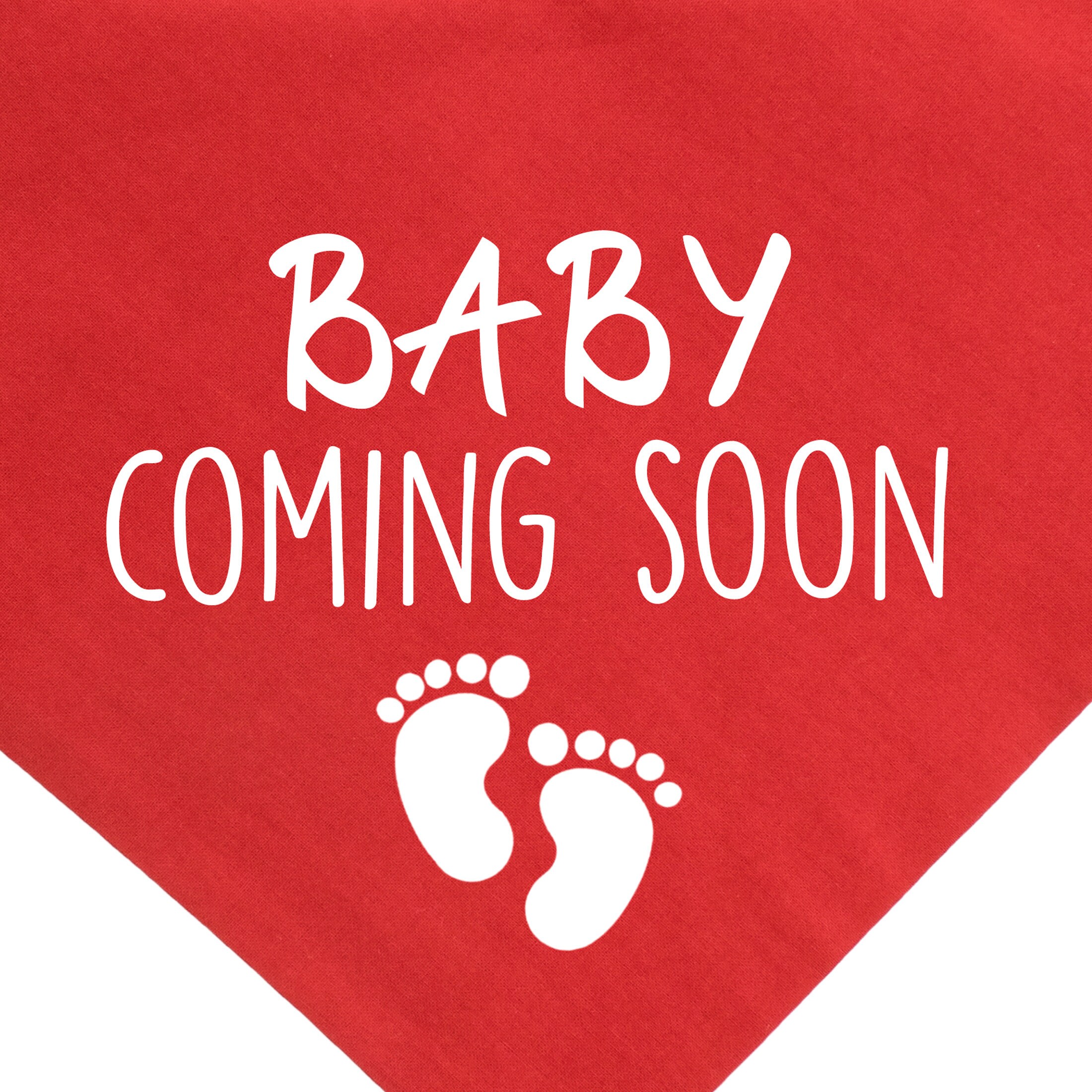 Baby Ankündigung Halstuch Für Hunde – 'Coming Soon', Aus Weichem Flanell (ca. 68,5x45 Cm), Waschbar