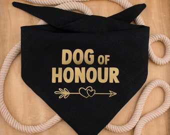 Bandana da matrimonio Dog of Honor: lino fatto a mano, colori personalizzabili