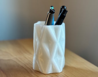 Pen Cup, Hexagonal Geometric Pattern, Pen and Pencil Organizer, 3D Printed