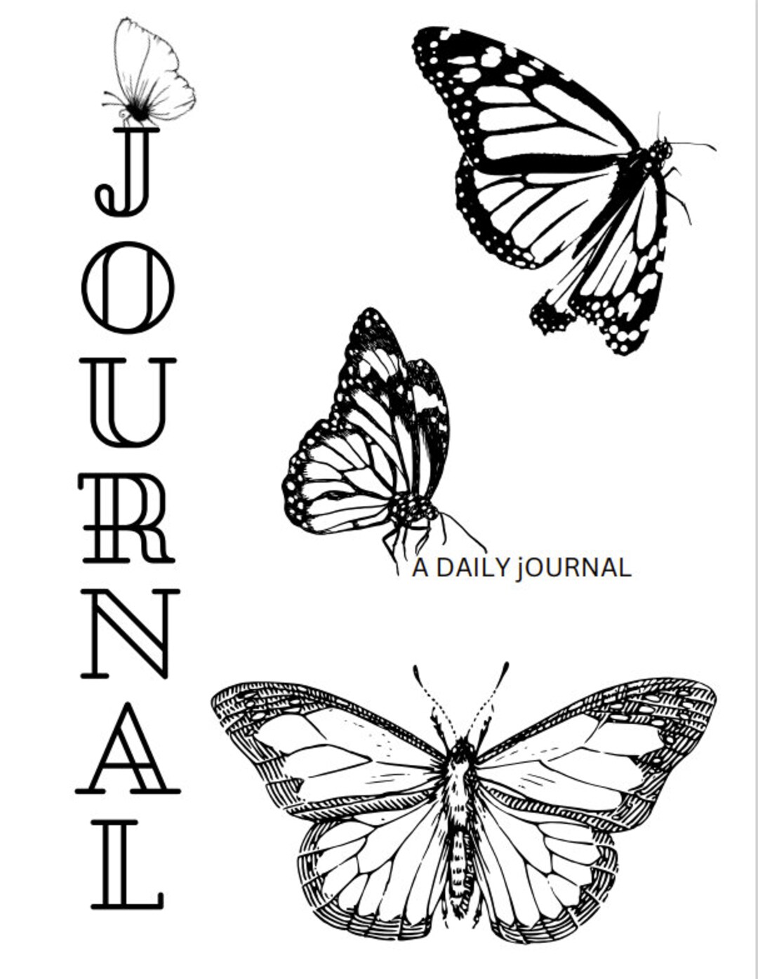 Basic Butterfly Design Digital Journal - Etsy