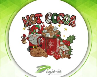 Hot Cocoa Gnome Digital Embroidery Design