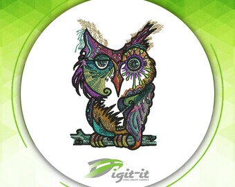 Decorative Owl Digital Embroidery Design