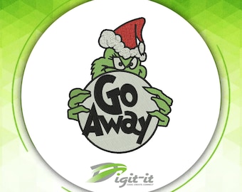 Go away embroidery design