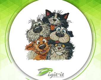 Goofy Gang Embroidery Design