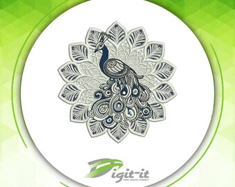 Peacock Digital FSL Embroidery Design