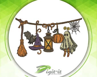 Halloween Broom Embroidery Design