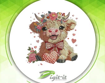 Valentine Calf Digital Embroidery Design