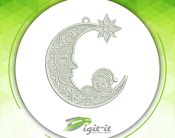 FSL Moon Digital Embroidery Design