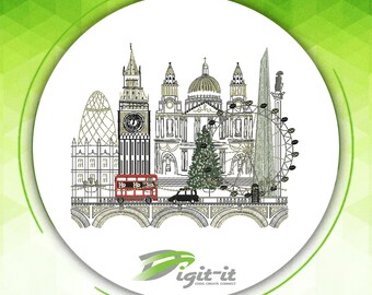 London Streets Digital Embroidery Design