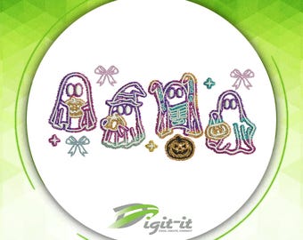 Glittery Ghost Digital Embroidery Design