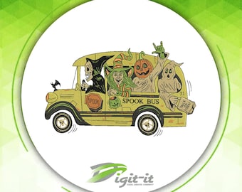Spook Bus 5 inch Digital Embroidery Design