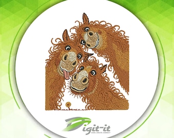 Funny Horse Trio Embroidery Design
