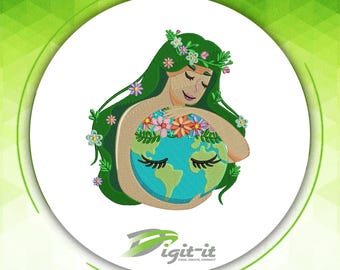 Mother Earth Day Digital Embroidery Design