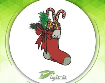 Christmas Sock Digital Embroidery Design