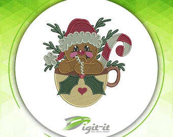 Ginger Bread Man Digital Embroidery Design