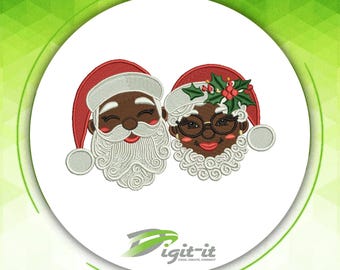 Black Santa Digital Embroidery Design