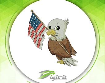 USA Eaglet Embroidery Design