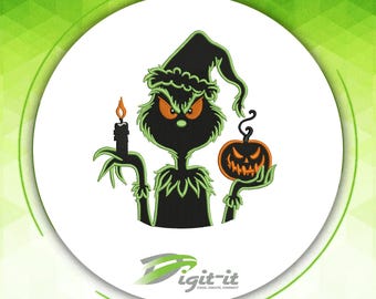 Midnight Grinch Digital Embroidery Design