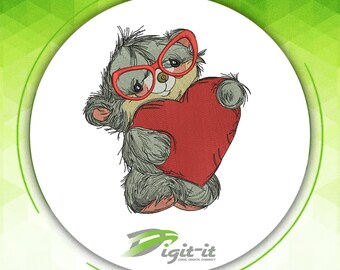 Valentine Teddy Bear Digital Embroidery Design