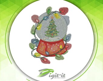 Snow Globe Digital Embroidery Design