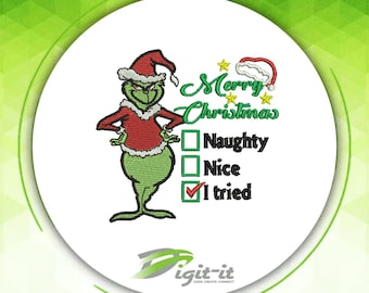 Grinch I Tried Digital Embroidery Design