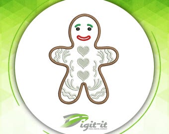 Christmas Ginger Breadman Digital Embroidery Design