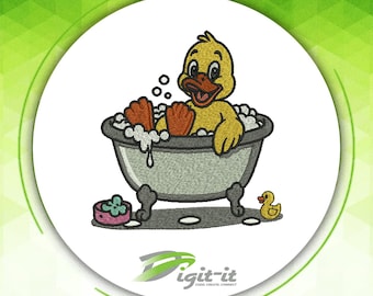 Bath Time Duck Embroidery Design