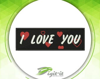 I Love U Digital Embroidery Design
