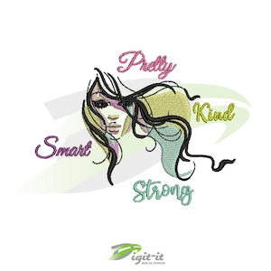 Pretty Strong Woman Digital Embroidery design