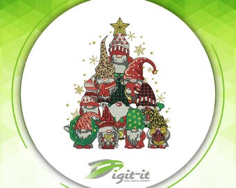 Gnome Tree Embroidery Design