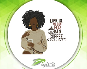 Bad Coffee Digital Embroidery Design