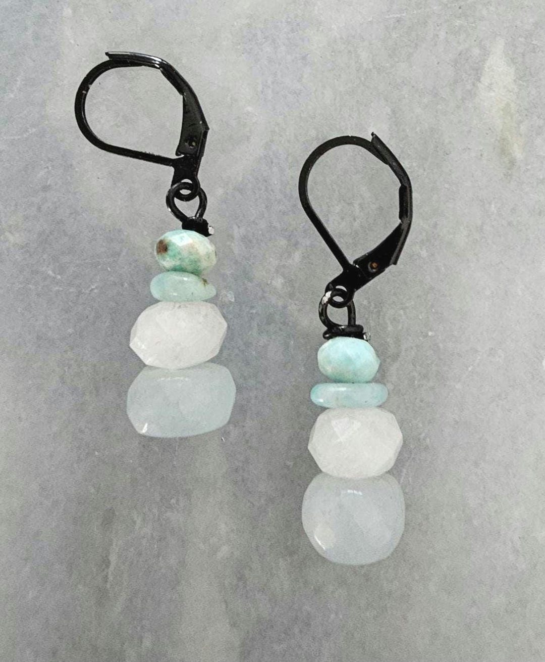 島津  アクアマリン  勾玉  イアリング アクアマリンのドロップイヤリング - Etsy 日本