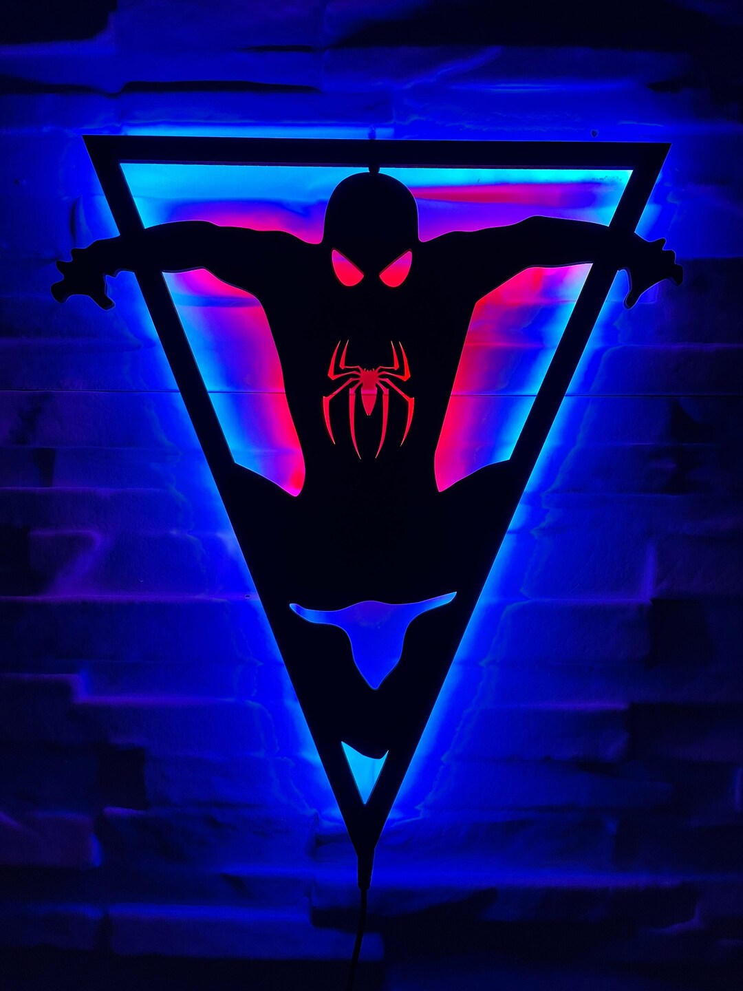 Spiderman V3 Avengers Logo Led Sign Marvel Superhero Wall Etsy