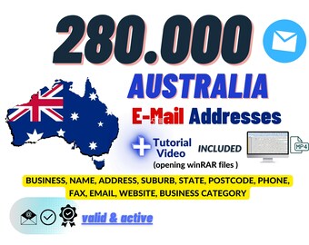 280,000 Active AUSTRALIA Business Email Addresses // email lists // email data // marketing campaign