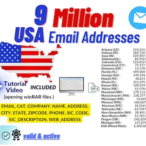 9 Million Active USA E-mail Addresses // Email lists // Email