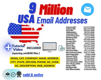 9 Million Active USA E-mail Addresses // Email lists // Email