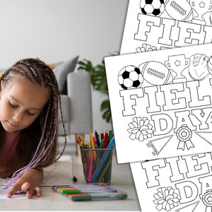 Field Day Giant Coloring Poster: School Activity (PDF) - Etsy
