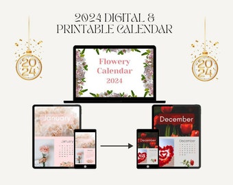 Tijdloze elegantie: digitale en afdrukbare kalender 2024, kalender 2024, kalender, kalender 2024, kalender digitaal, 2024 wandkalender