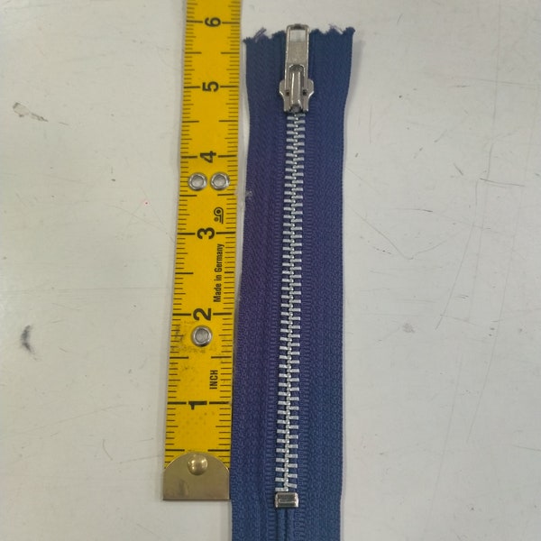 Purple silver metal zip YKK