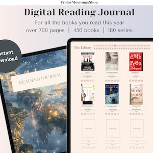 Digital Reading Tracker, Reading Journal, Digital Book Journal, Reading Log, Book Tracker, GoodNotes Journal, Book Review, Reading Planner
