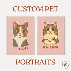Custom Cartoon Portraits Using Pet Photo Personalized Digital Dog Portraits Cat Portraits Custom Dog Portraits Custom Pet Memorial Art