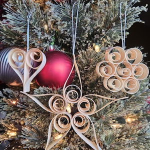 Scandinavian Wood Curl Christmas Ornaments: Handmade Pine Shavings