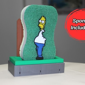 3D Printed Homer Simpson Bush Meme Sponge Holder | Funny Simpsons Kitchen Accessory | Unique Gift for Meme Lovers