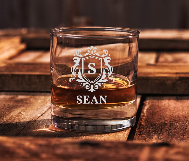 Personalized Engraved Whiskey Glass Custom Engraved Scotch Monogrammed ...